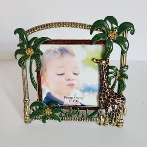 Tropical Giraffe Picture Frame - Green and Gold